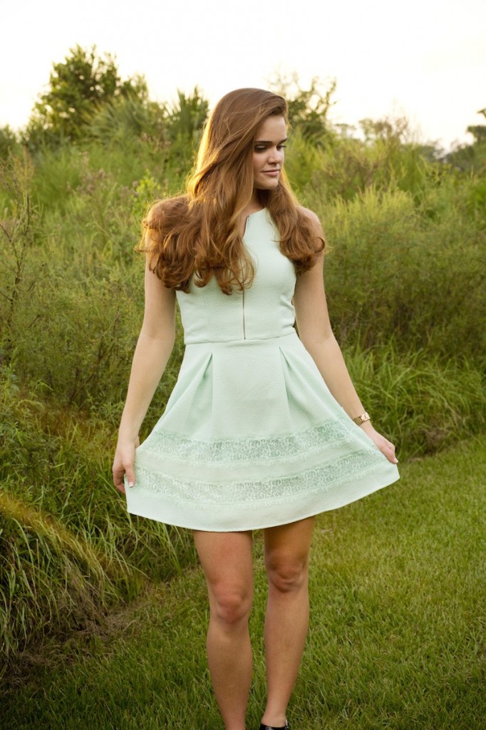 Mint lace dress