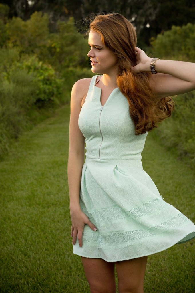 mint green business dress 