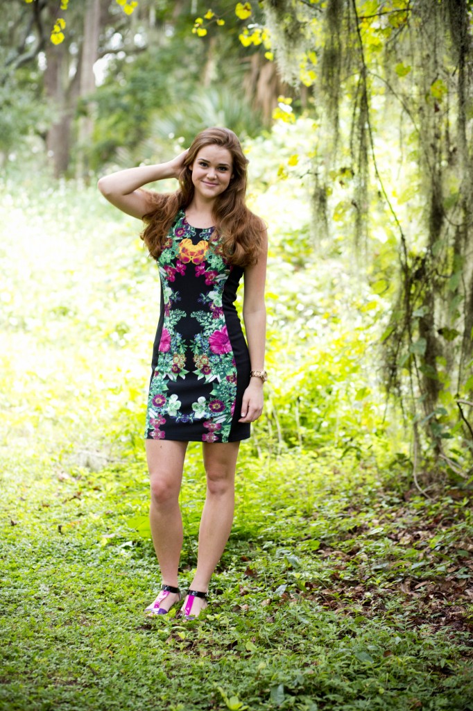 Graphic floral dress by lily rose