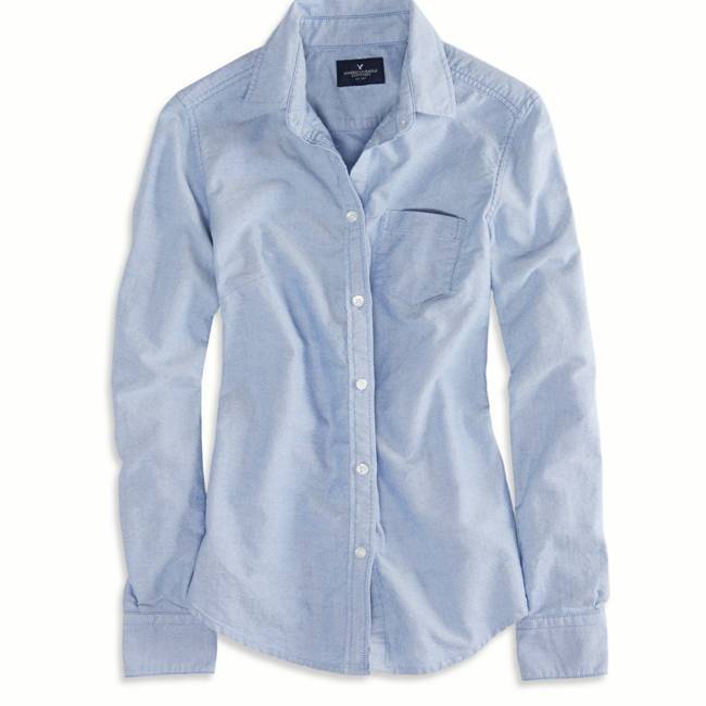 American Eagle light blue button down