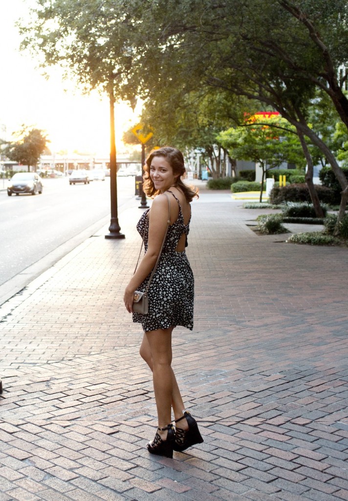 pacsun floral dress and guess shoes