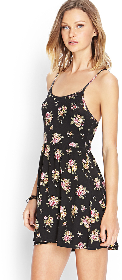 Forever 21 black floral dress