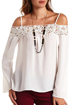 white flowy off the shoulder top