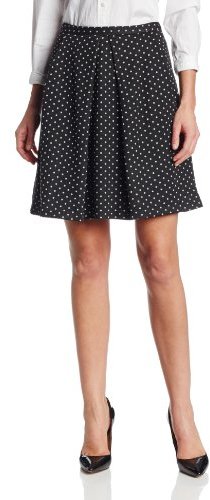 black and white polka dot business skirt