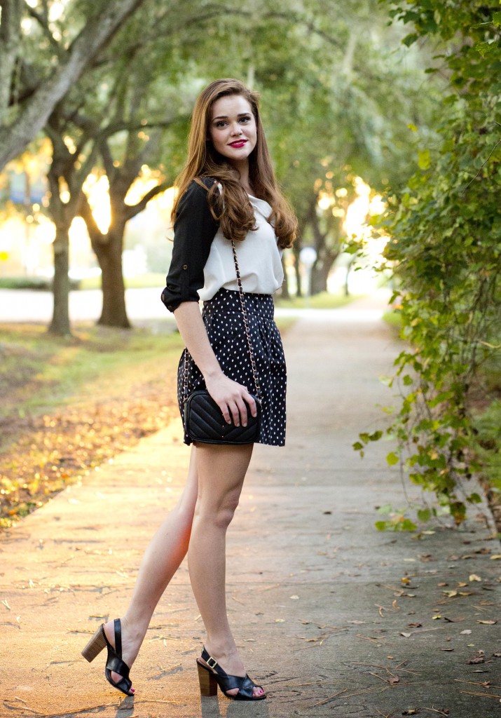 polka dot business skirt