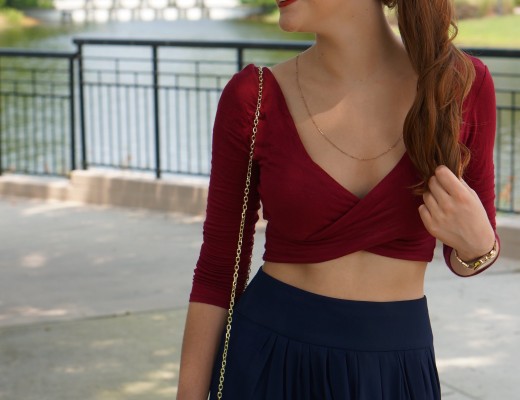 red-and-navy-midi-skirt
